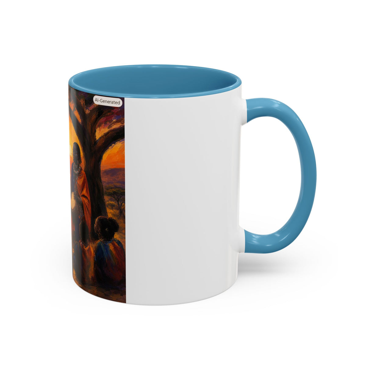 African Sunset Drum Circle Coffee Mug — Vibrant Cultural Art Accent Mug (11/15oz)