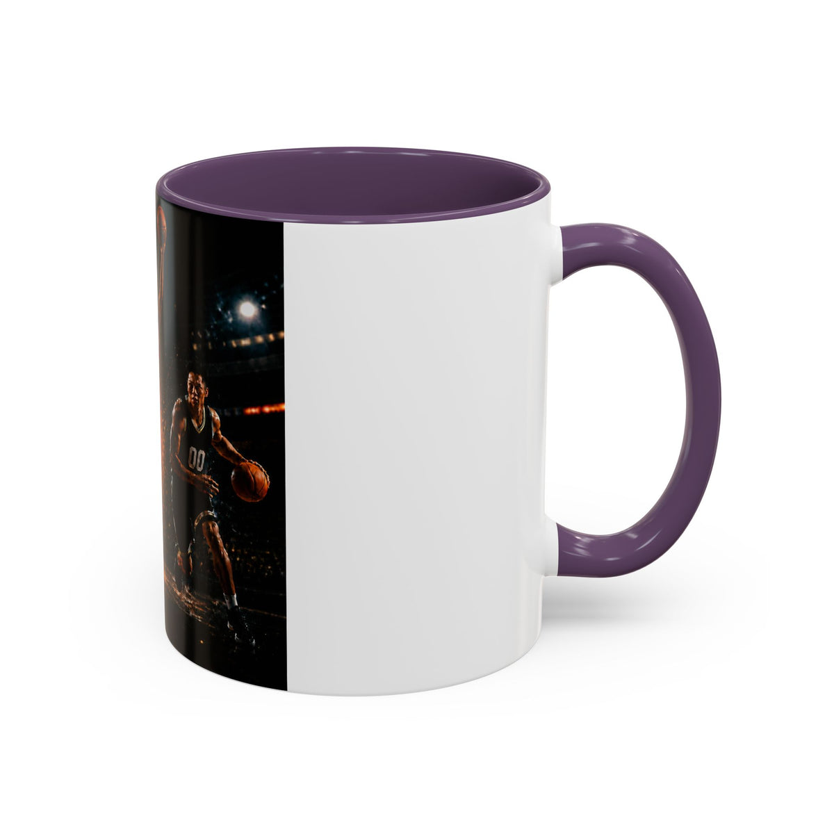 Basketball Players Accent Coffee Mug — Dynamic Court Action 11/15oz