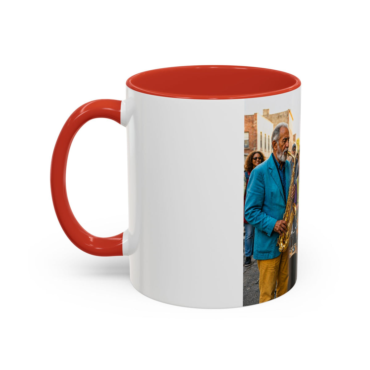 Vintage Jazz Street Band Accent Coffee Mug — 11/15oz
