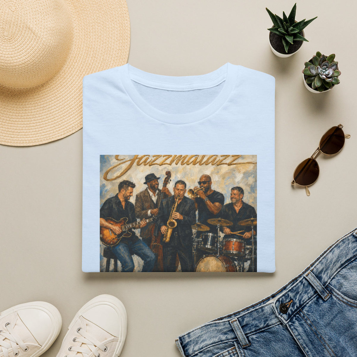 Jazz Band T-Shirt — 'Jazzmatazz' Vintage Music Tee for Musicians & Fans