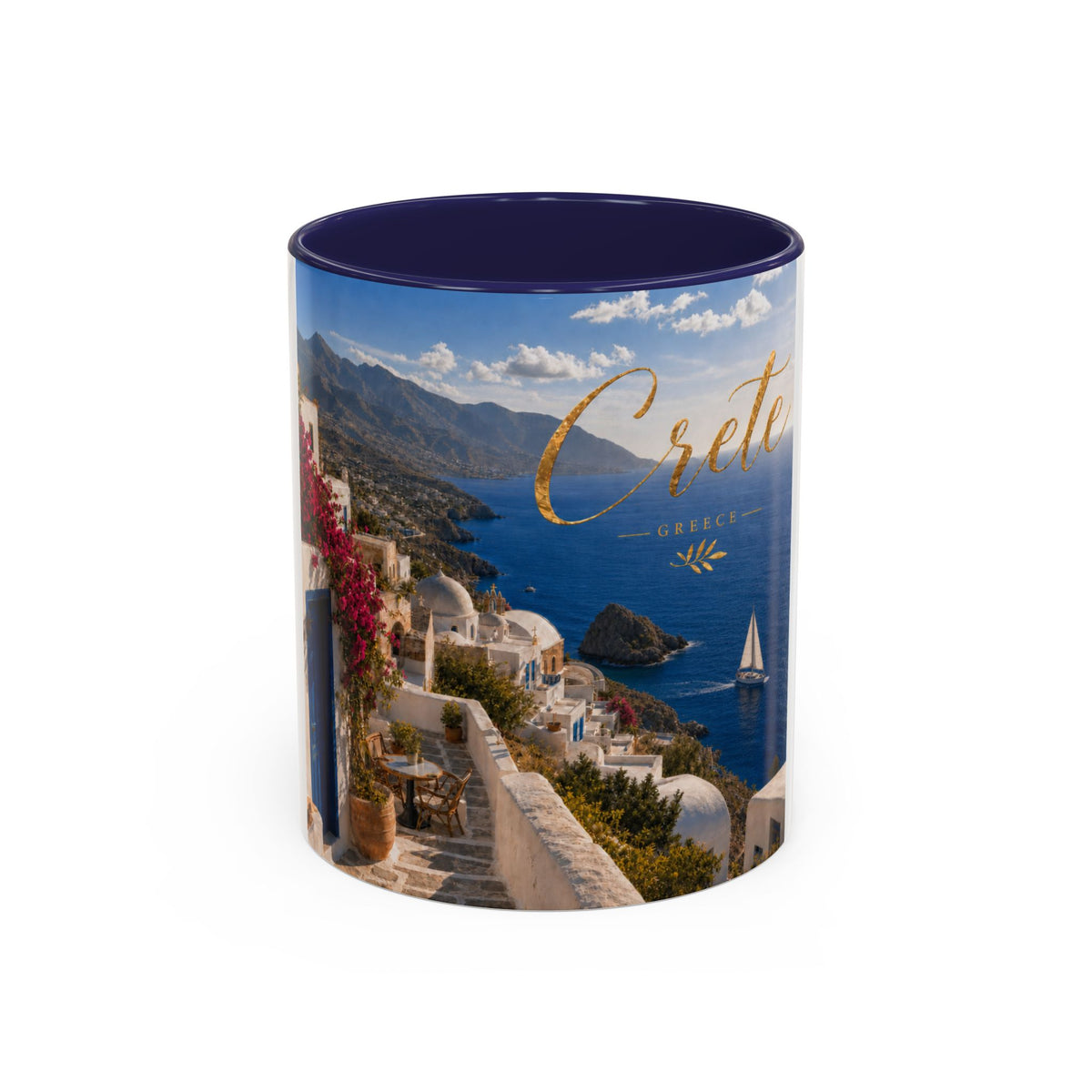 Crete Scenic Coffee Mug — Mediterranean Travel Souvenir Accent Mug (11/15oz)