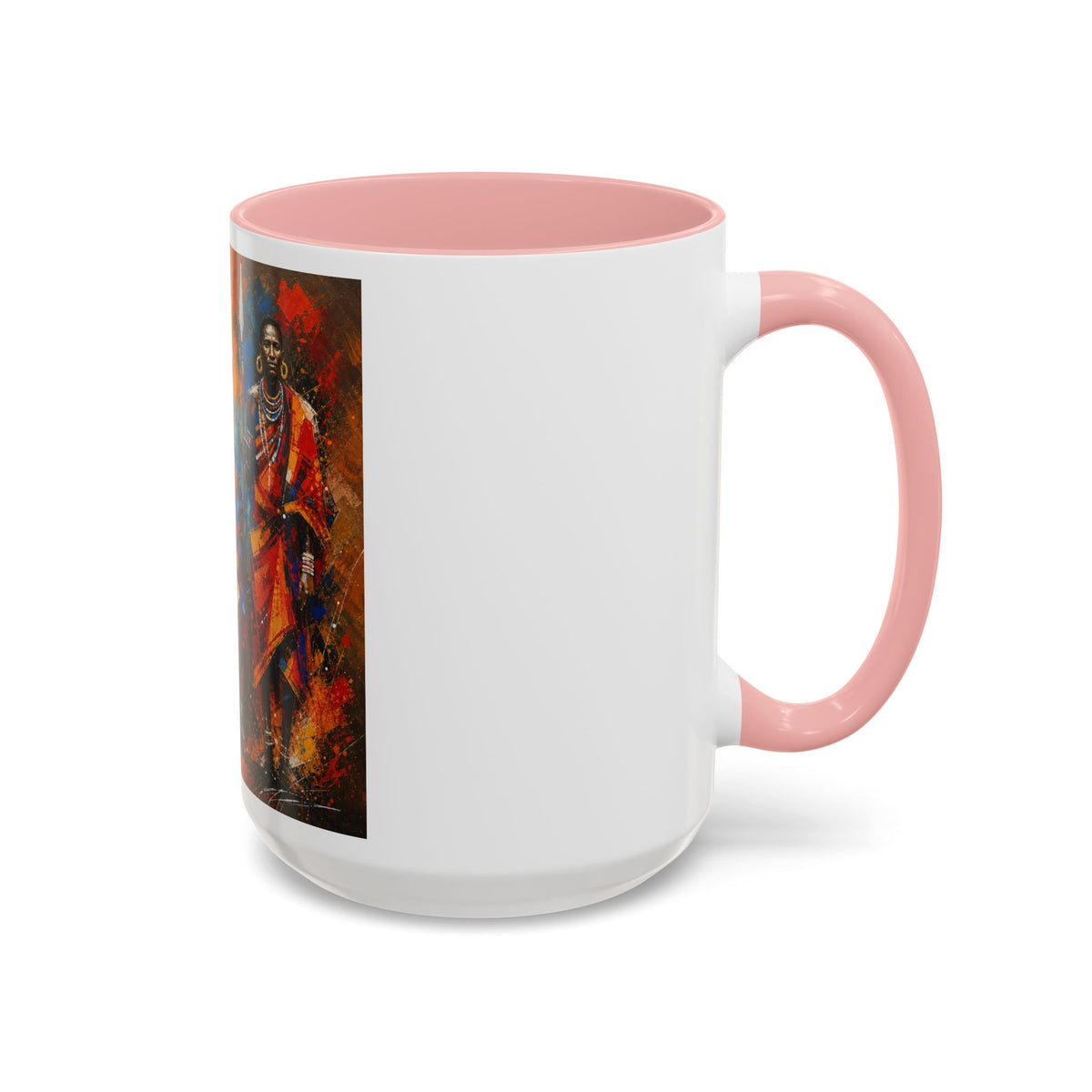 African Drummers Art Coffee Mug — Colorful Maasai Music Accent Mug (11/15oz)