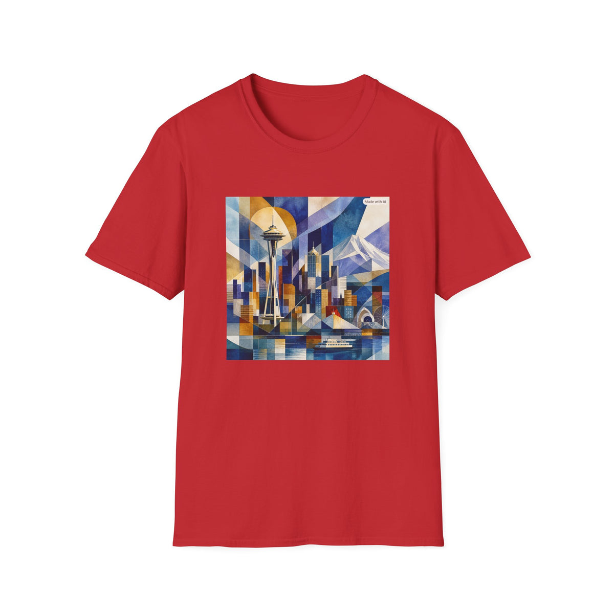 Seattle Skyline T-Shirt — Abstract Space Needle Art