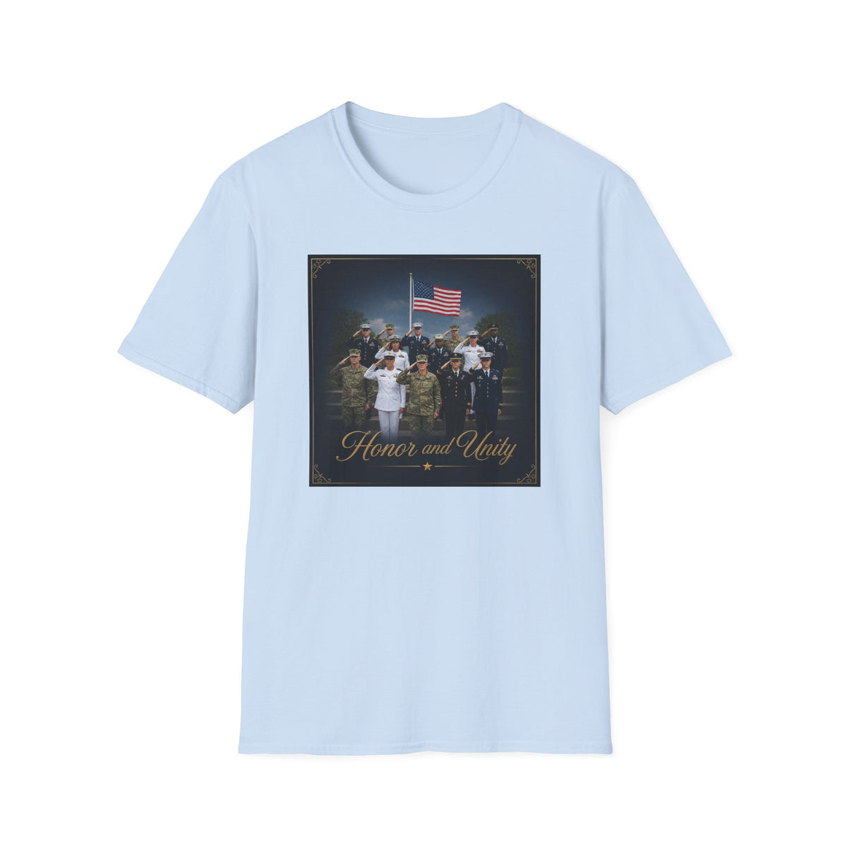Veterans Honor T-Shirt — 'Honor and Unity' American Flag Military Tribute