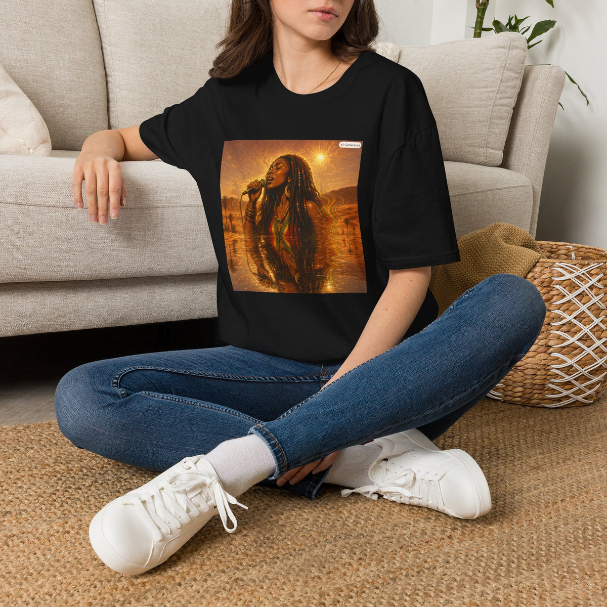 Reggae Soul Singer T‑Shirt — Vintage Sunset Rasta Vibe Tee