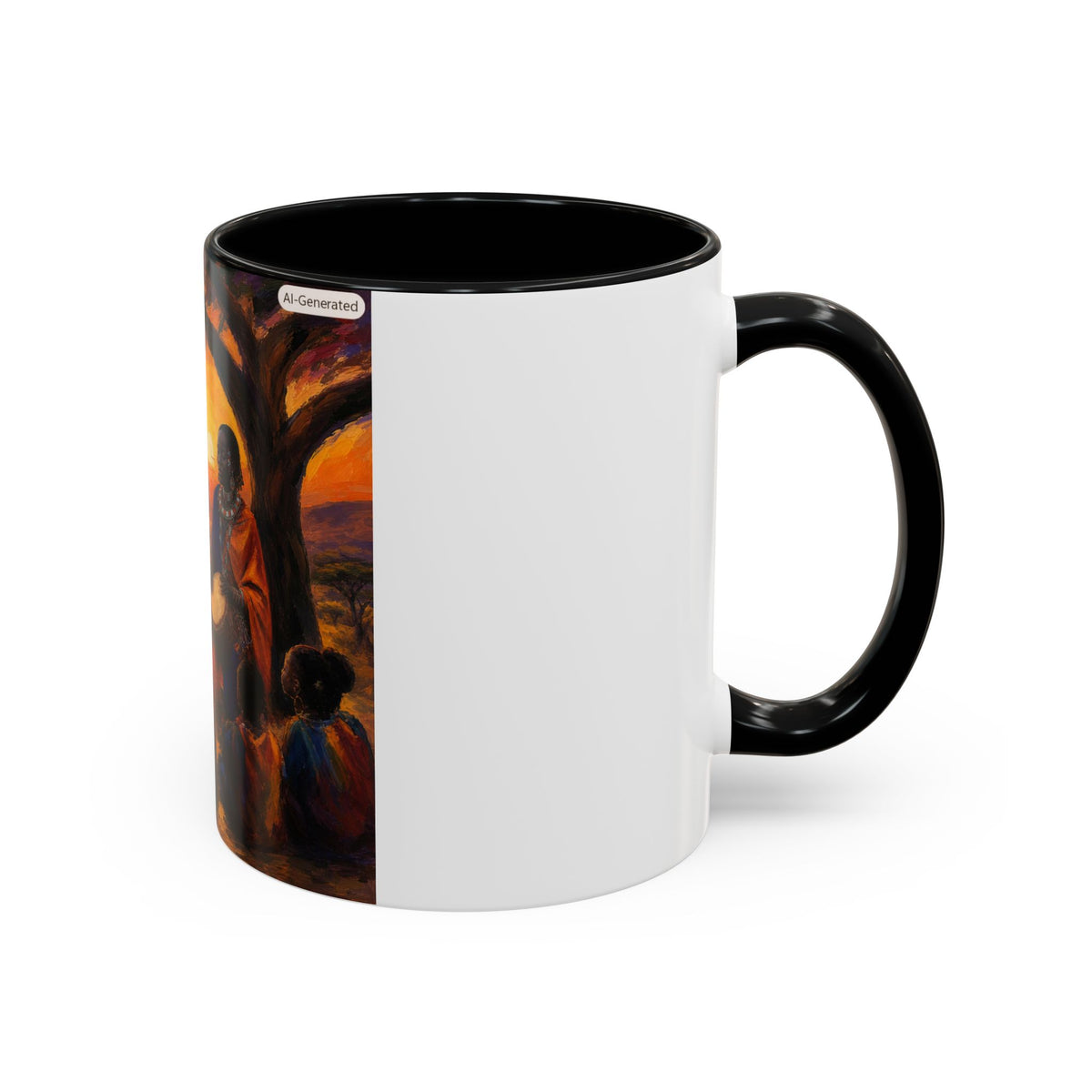 African Sunset Drum Circle Coffee Mug — Vibrant Cultural Art Accent Mug (11/15oz)