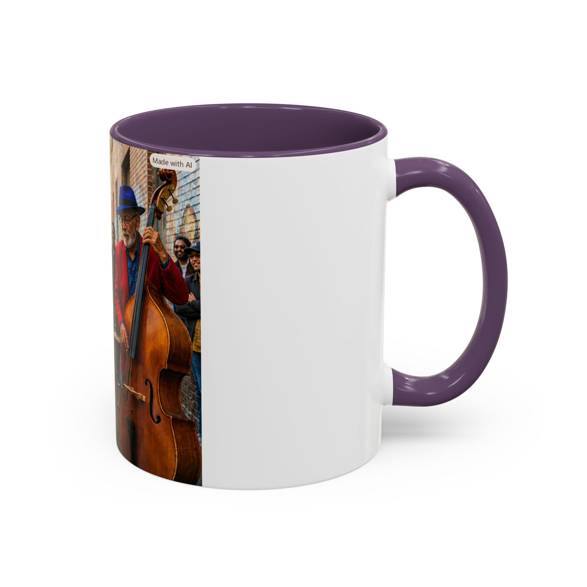 Vintage Jazz Street Band Accent Coffee Mug — 11/15oz