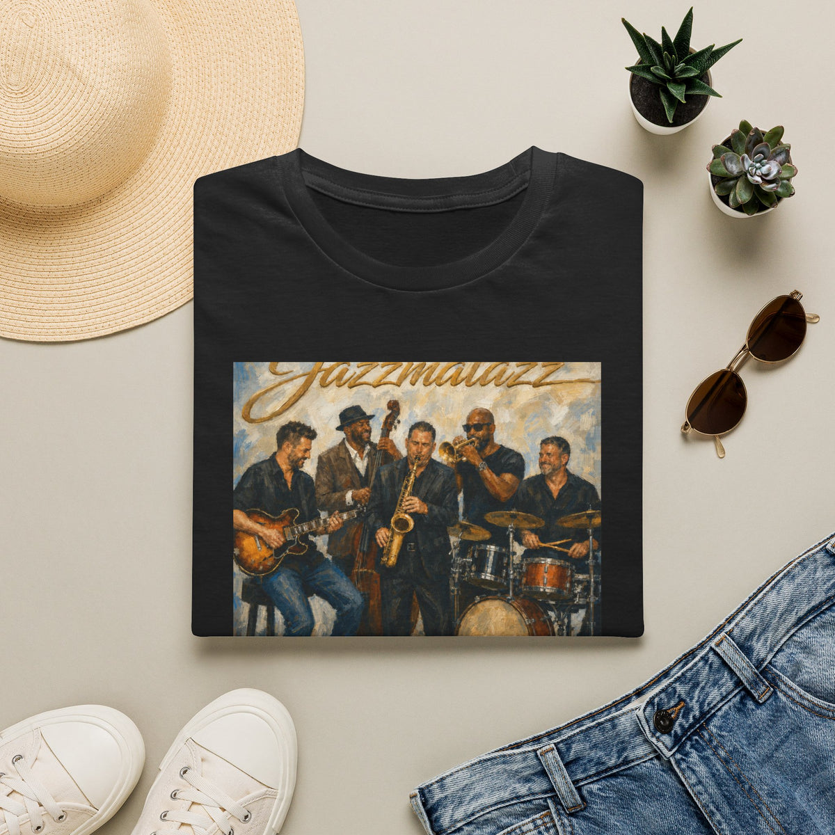 Jazz Band T-Shirt — 'Jazzmatazz' Vintage Music Tee for Musicians & Fans