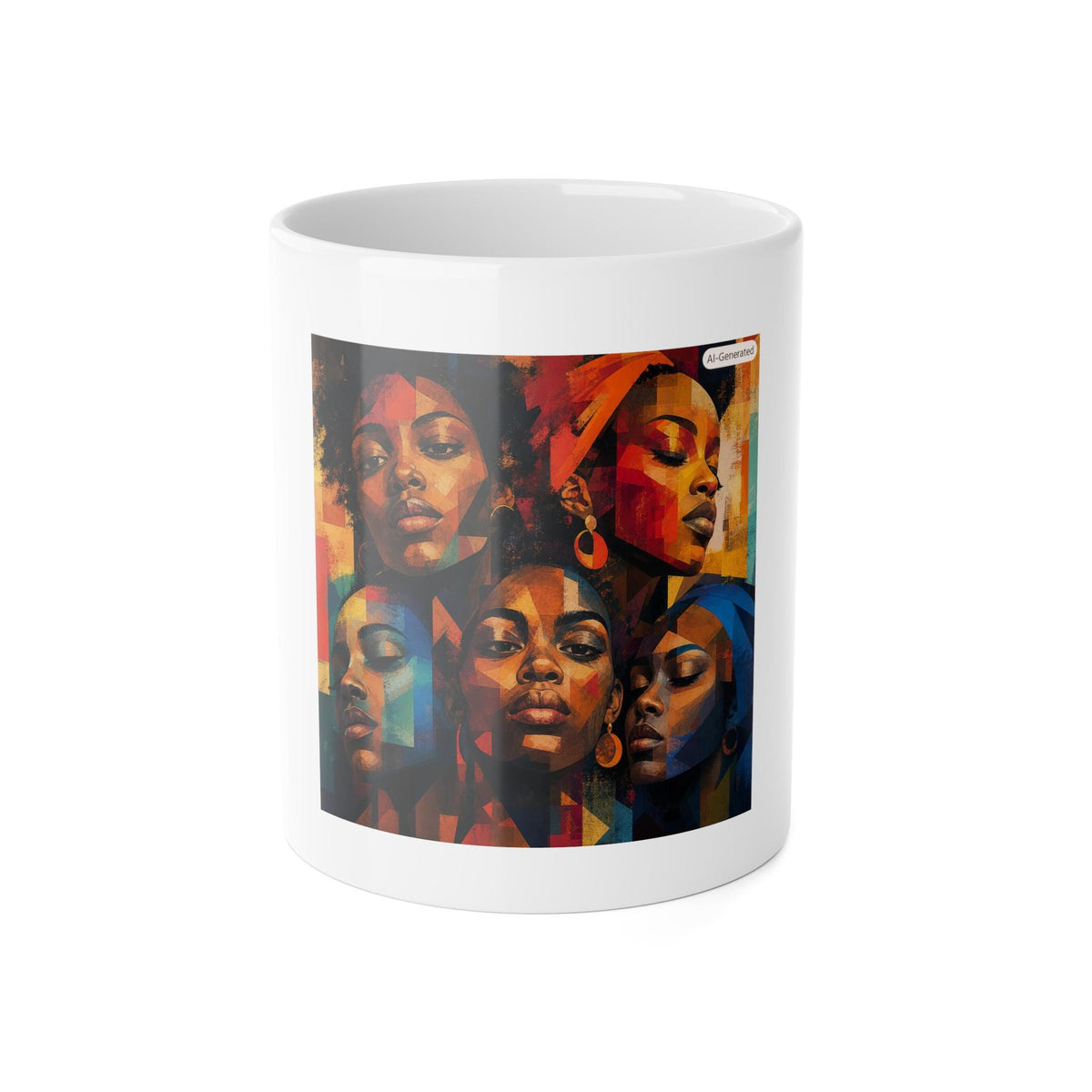 Colorful Afrocentric Faces Mug | Black Woman Portrait Collage