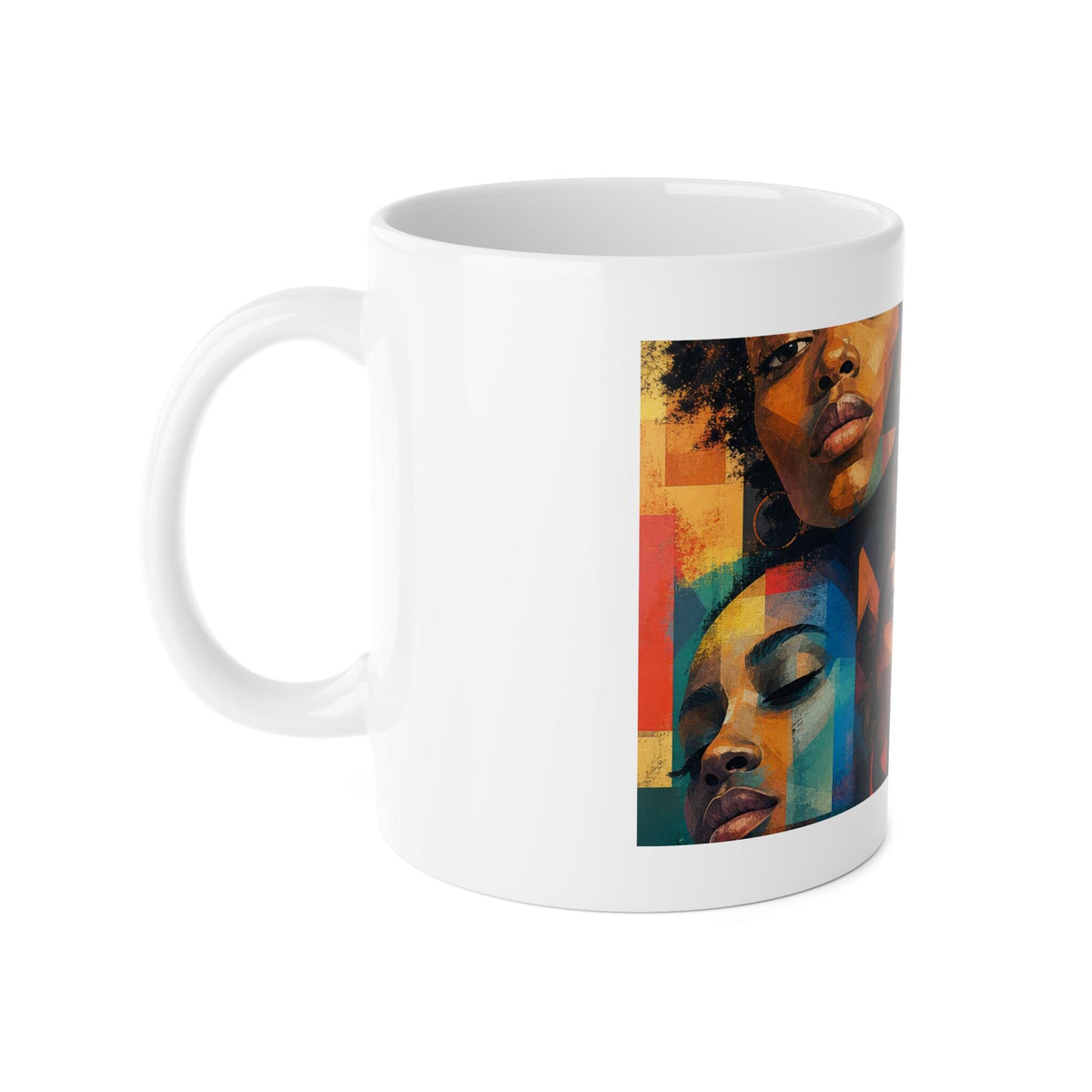 Abstract Black Women Faces Mug | Colorful Afrocentric Portrait Art