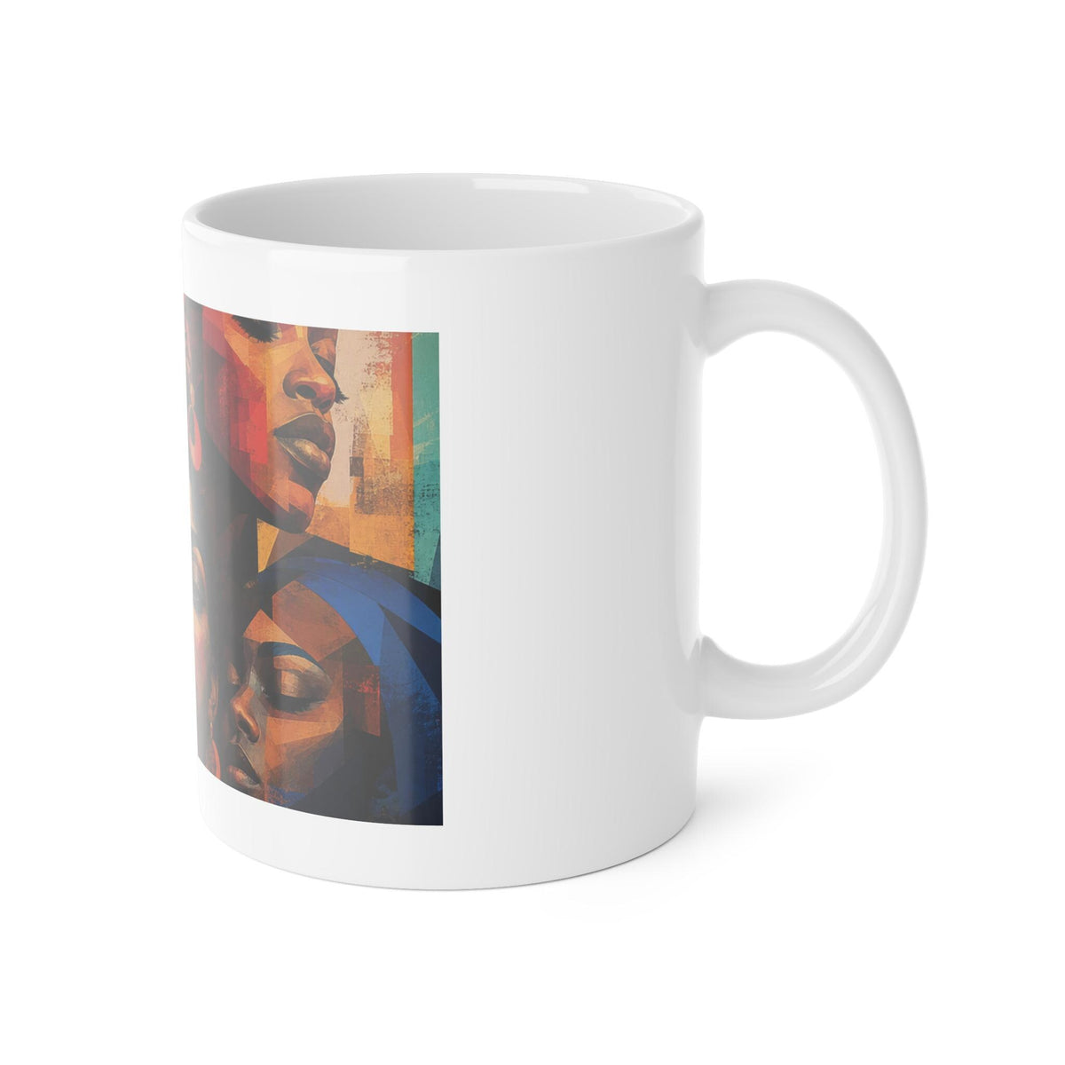 Abstract Black Women Faces Mug | Colorful Afrocentric Portrait Art