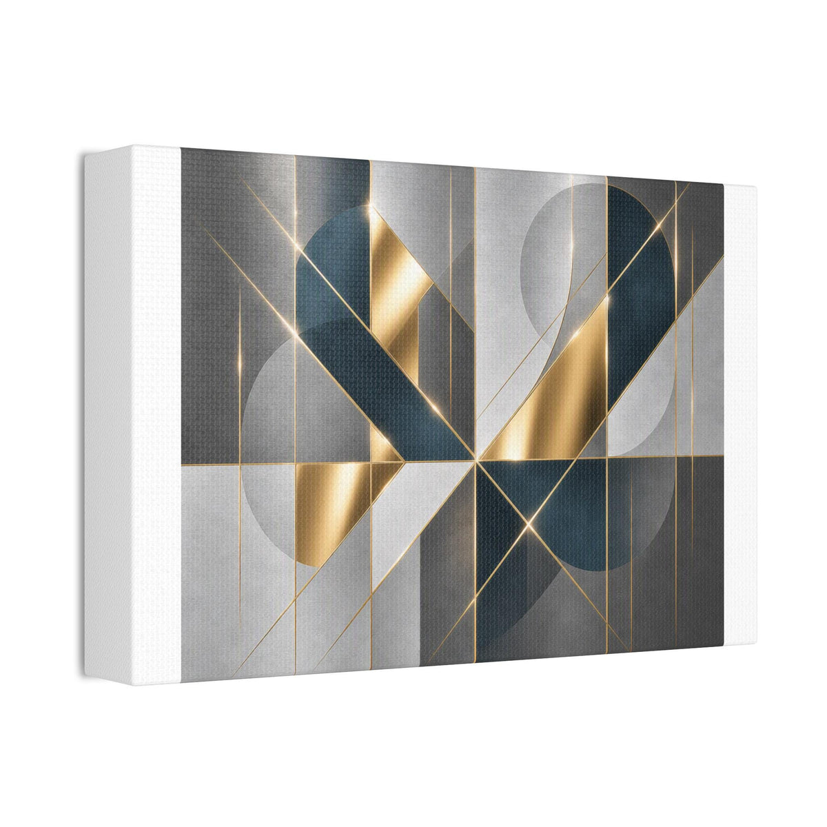 Abstract Geometric Gold Ribbon Canvas