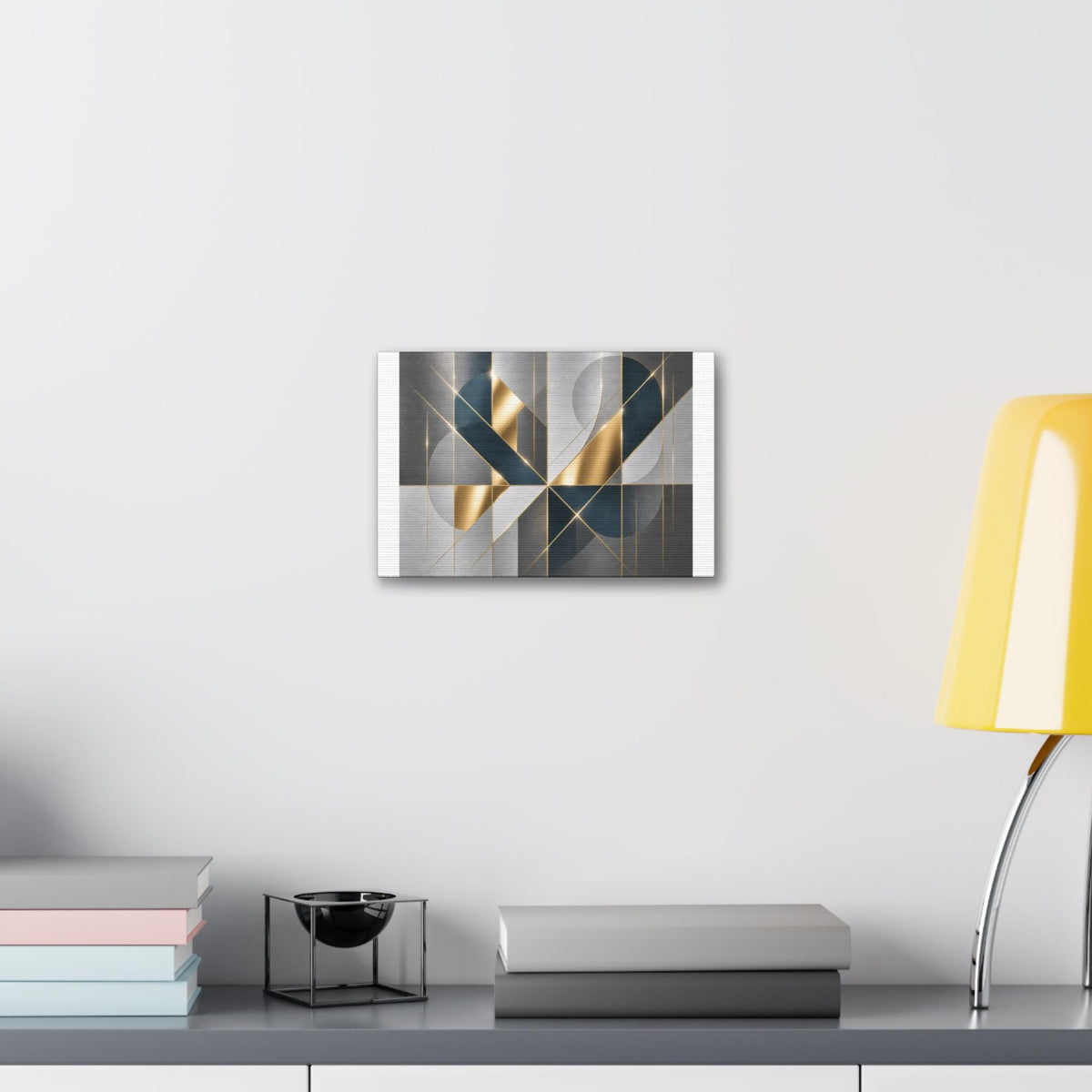 Abstract Geometric Gold Ribbon Canvas