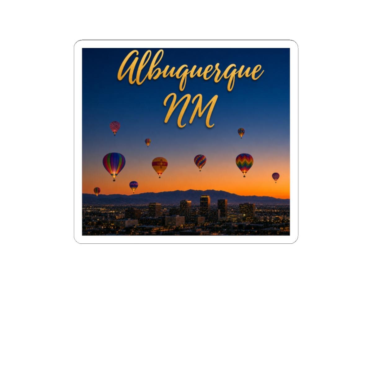 Albuquerque NM Hot Air Balloon Vinyl Sticker (Kiss-Cut)