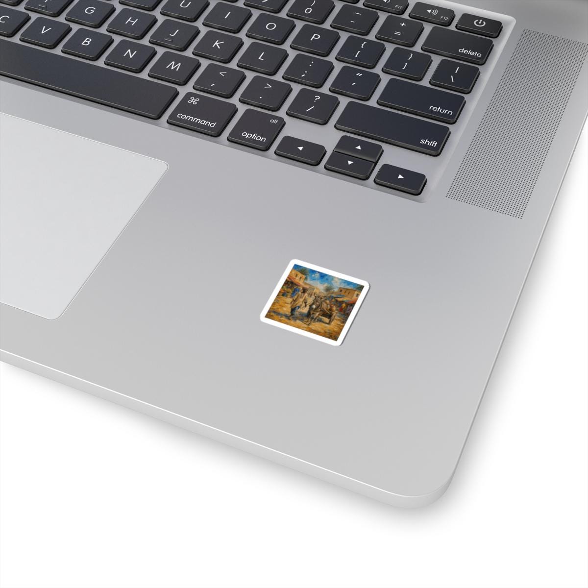 Market Scene Kiss-Cut Vinyl Stickers (White or Transparent Options)