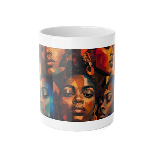 Abstract Black Women Faces Mug | Colorful Afrocentric Portrait Art