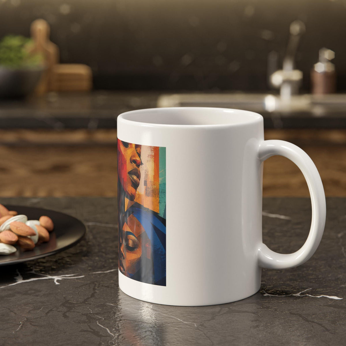 Abstract Black Women Faces Mug | Colorful Afrocentric Portrait Art