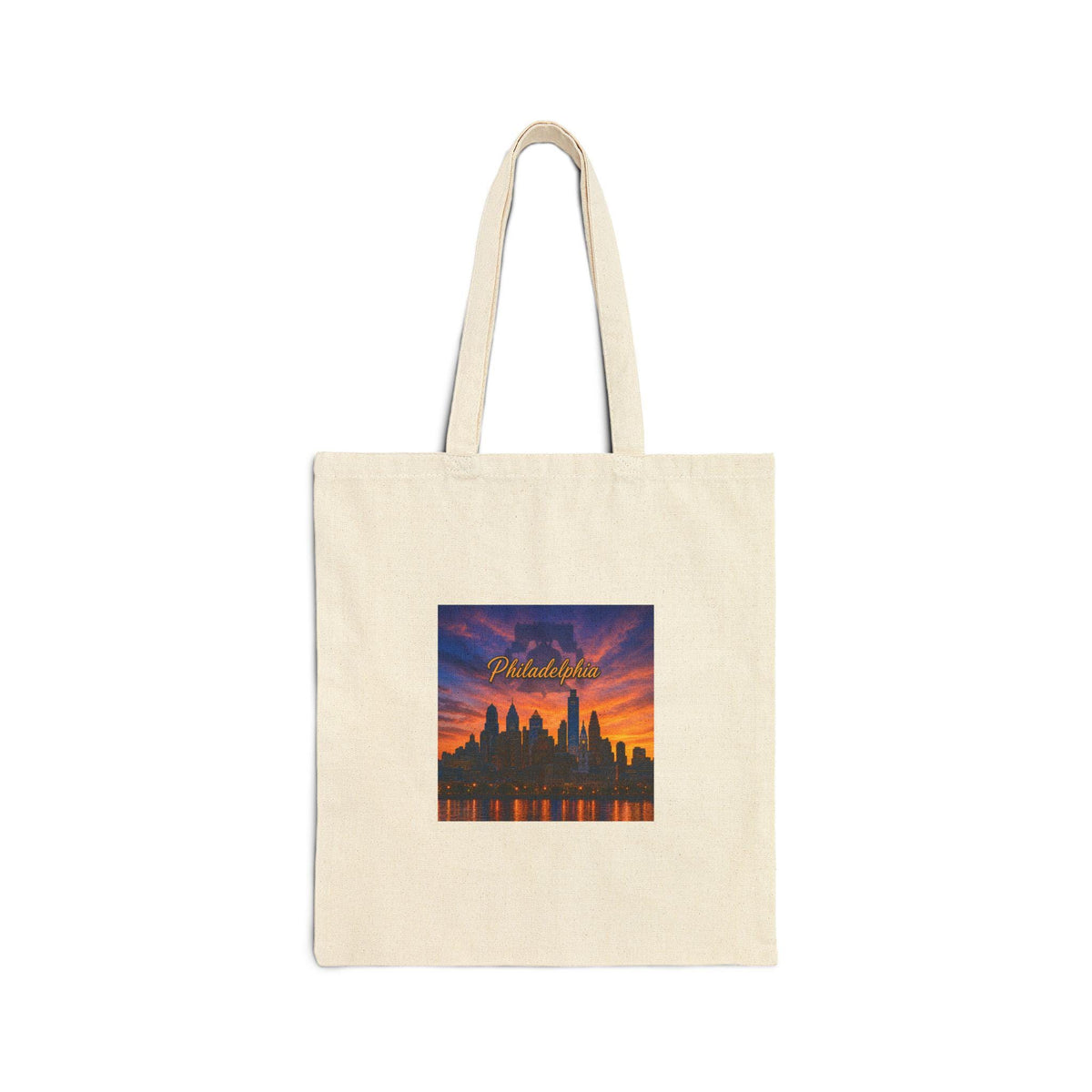 Philadelphia Skyline Tote Bag - Sunset Cityscape Cotton Canvas Tote