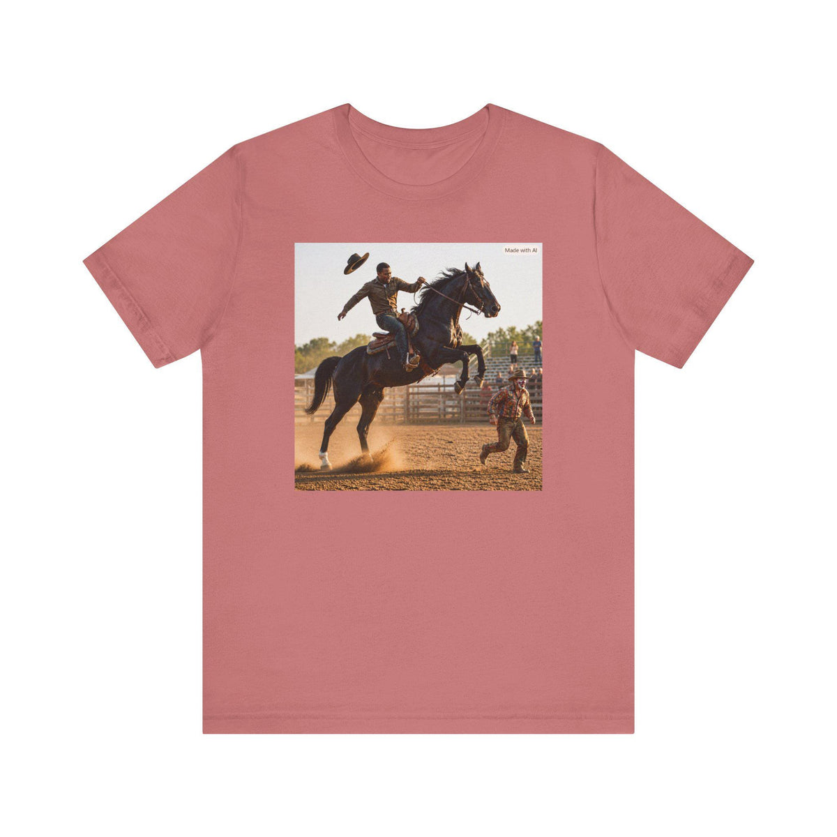 Bronc Rider Rodeo Action T-Shirt | Cowboy Horse Bucking Western Tee