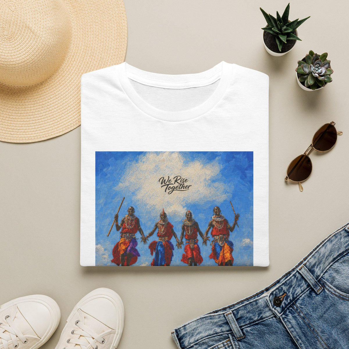 T-Shirt  'We Rise Together' Inspirational Warrior Art Tee