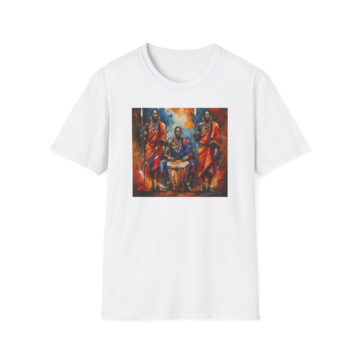 T-Shirt  Vibrant African Royalty Art Tee (Colorful Tribal Kings & Queen Illustration)