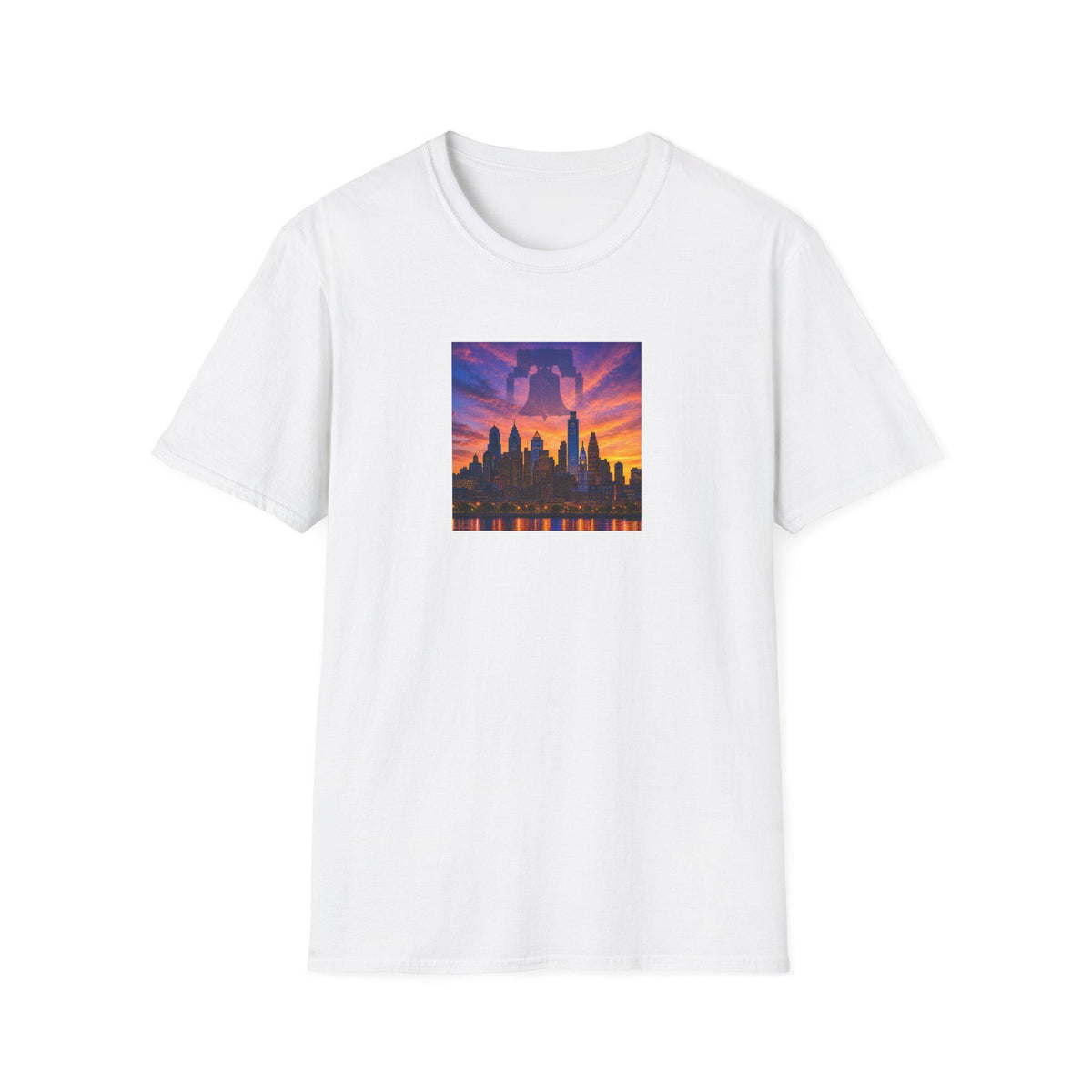 City Skyline Sunset T-Shirt  Vibrant Philadelphia Silhouette Tee