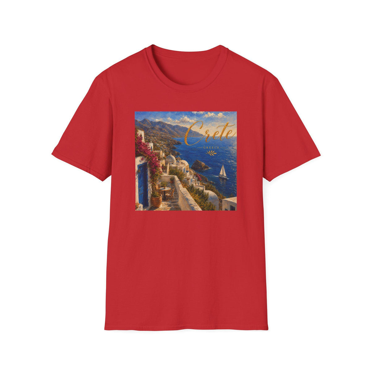 Crete Coastal Scene T-Shirt | Mediterranean Sailing Sea Landscape