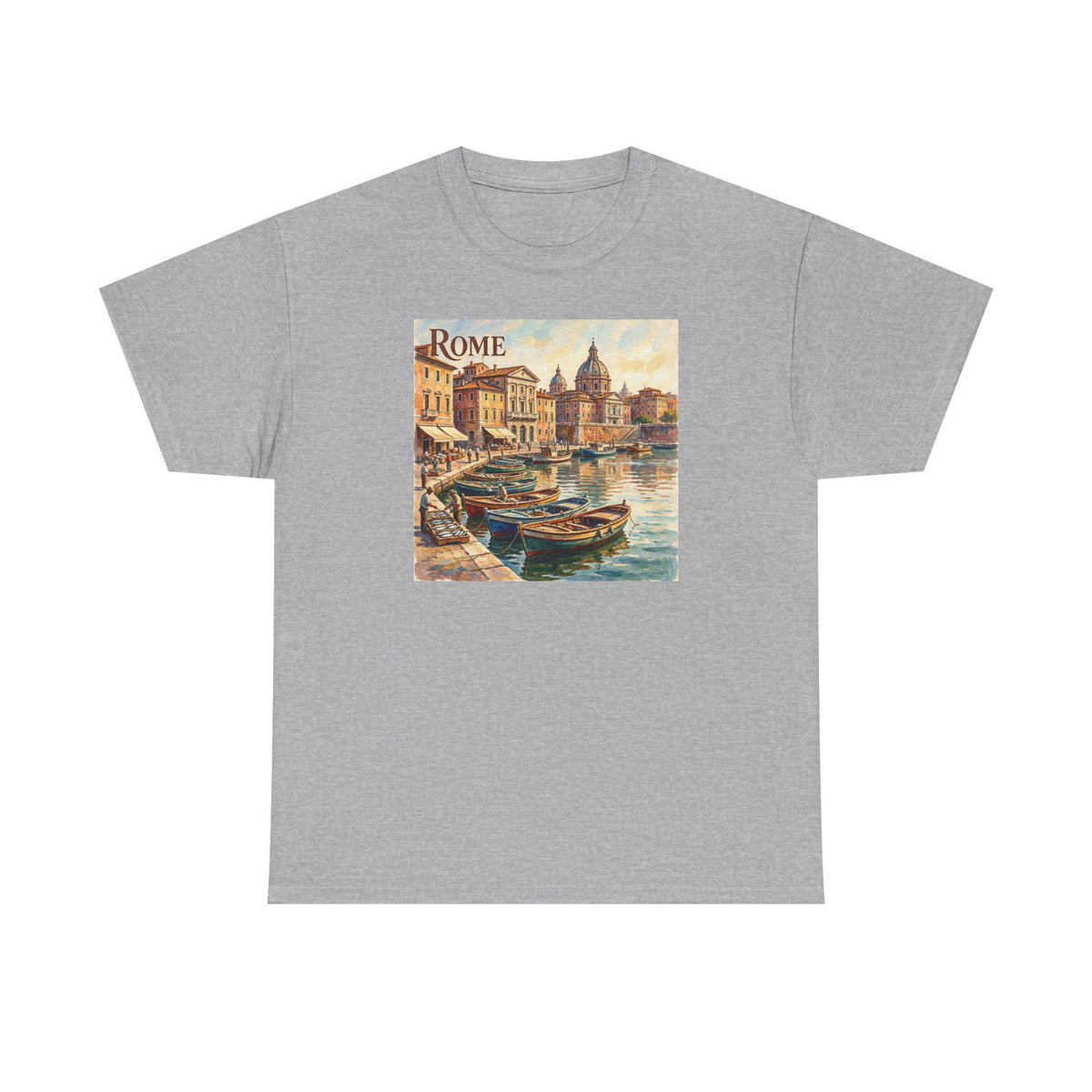 Vintage Rome Harbor Painting Tee | Italian Travel Souvenir Shirt