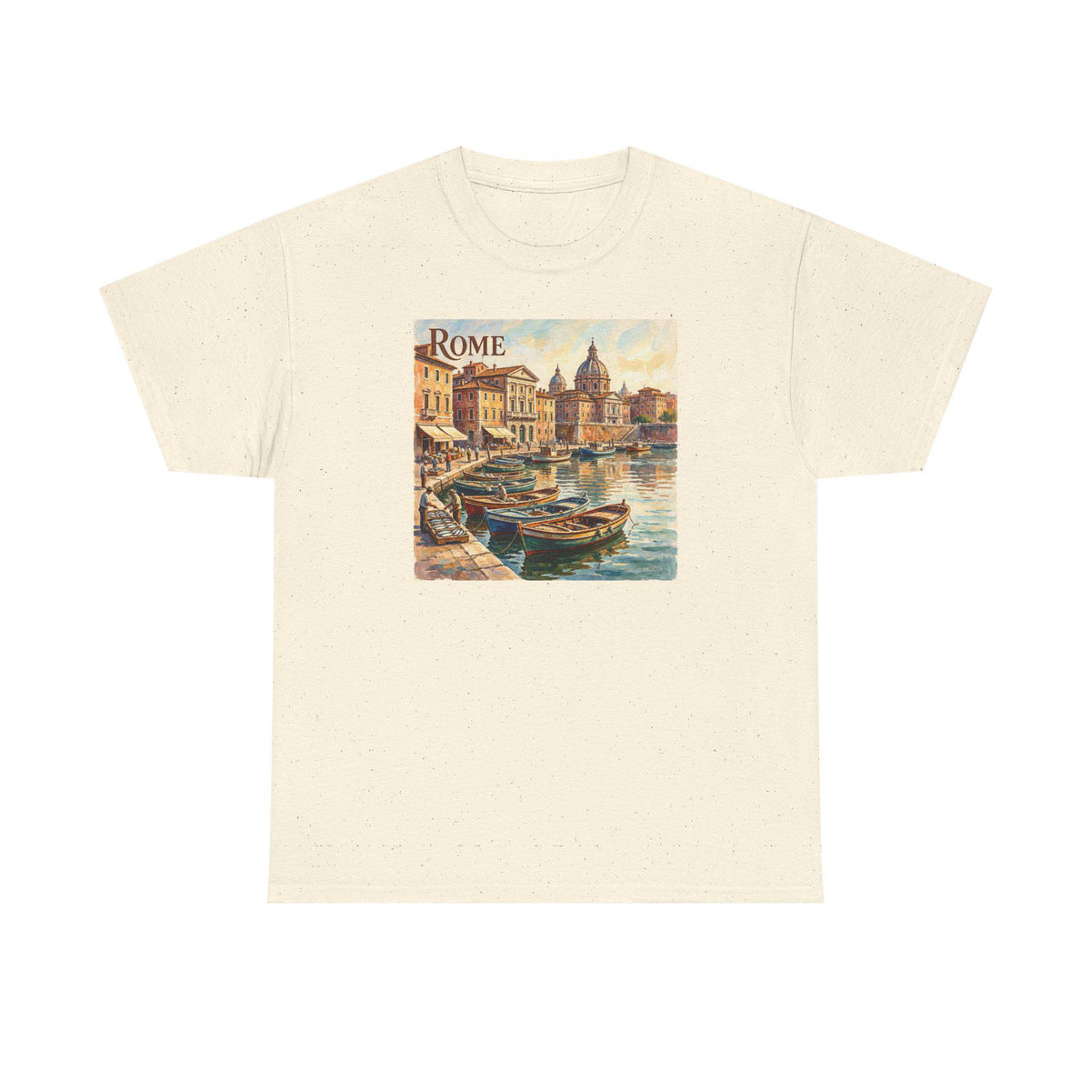 Vintage Rome Harbor Painting Tee | Italian Travel Souvenir Shirt