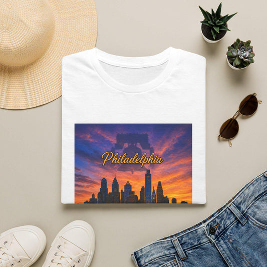 Philadelphia Skyline T-Shirt  Sunset Cityscape Tee