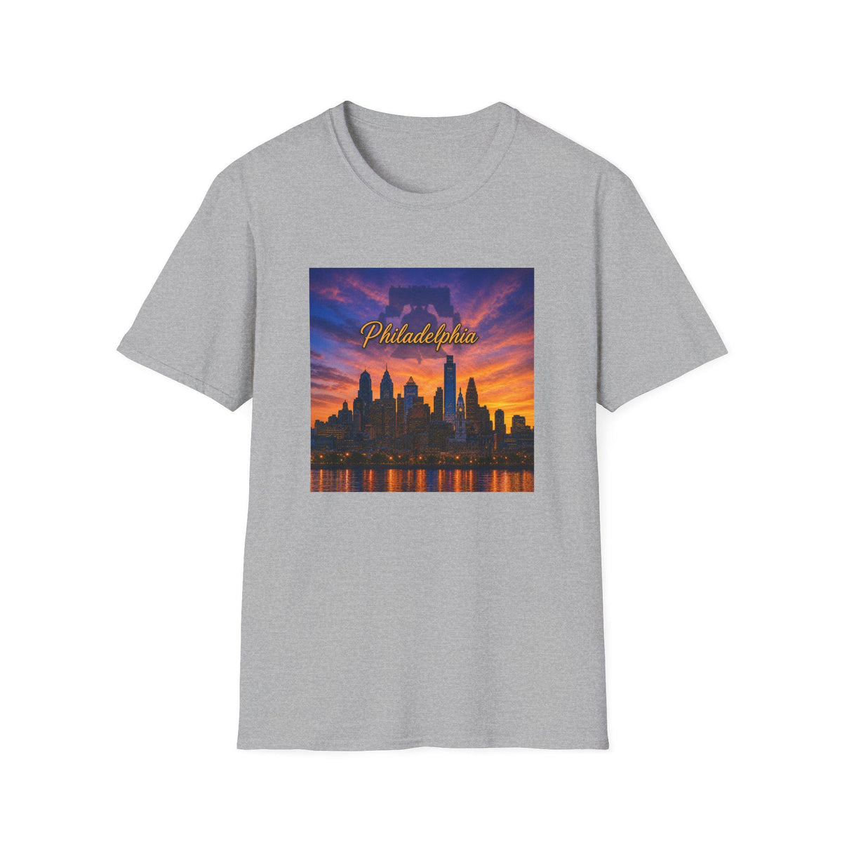 Philadelphia Skyline T-Shirt  Sunset Cityscape Tee