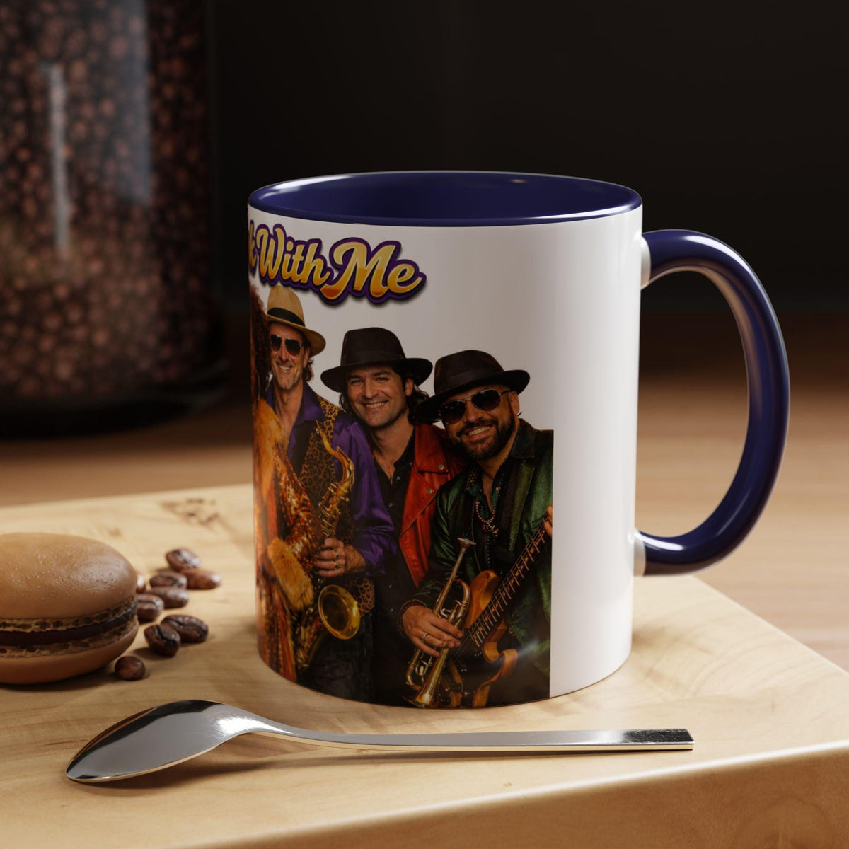 Come Funk With Me Mug | Funk Band Retro Design, Accent Black Handle
