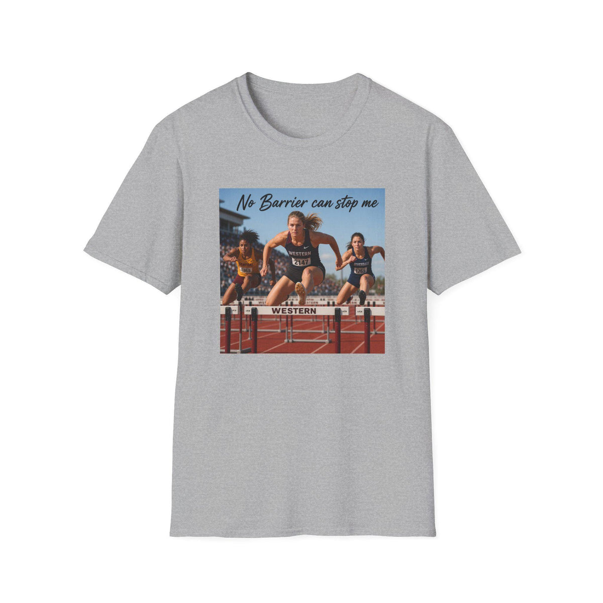 No Barrier Can Stop Me Track Hurdles T-Shirt | Hurdler Photo Athletic Tee