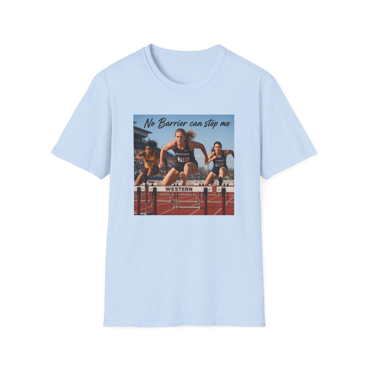 No Barrier Can Stop Me Track Hurdles T-Shirt | Hurdler Photo Athletic Tee