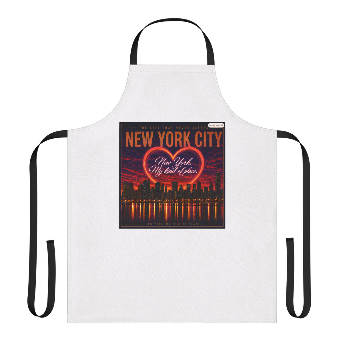 New York City Neon Heart Apron | Skyline Cooking Apron
