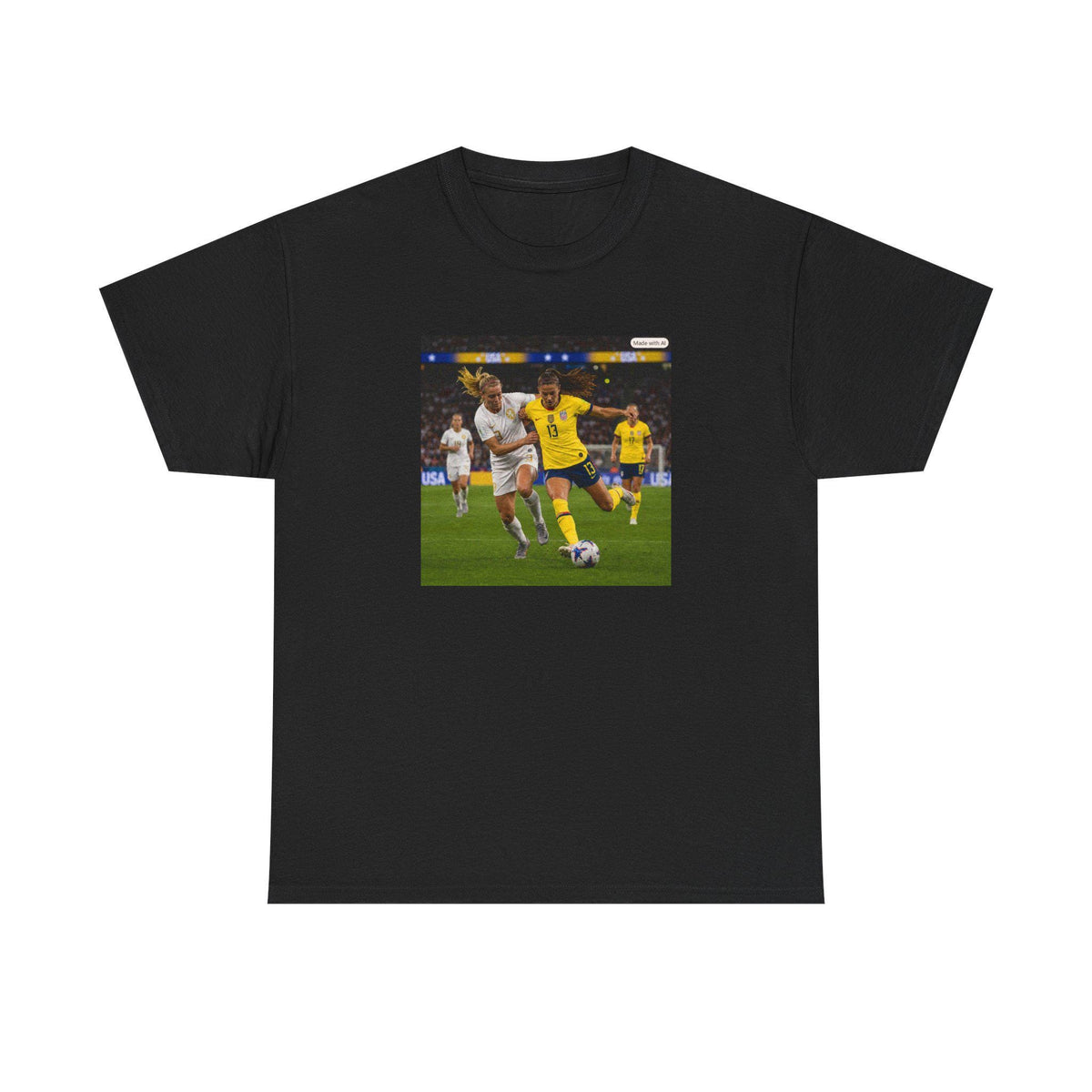 Womans Soccer Player Action Photo Tee | Football Match Photo T-Shirt