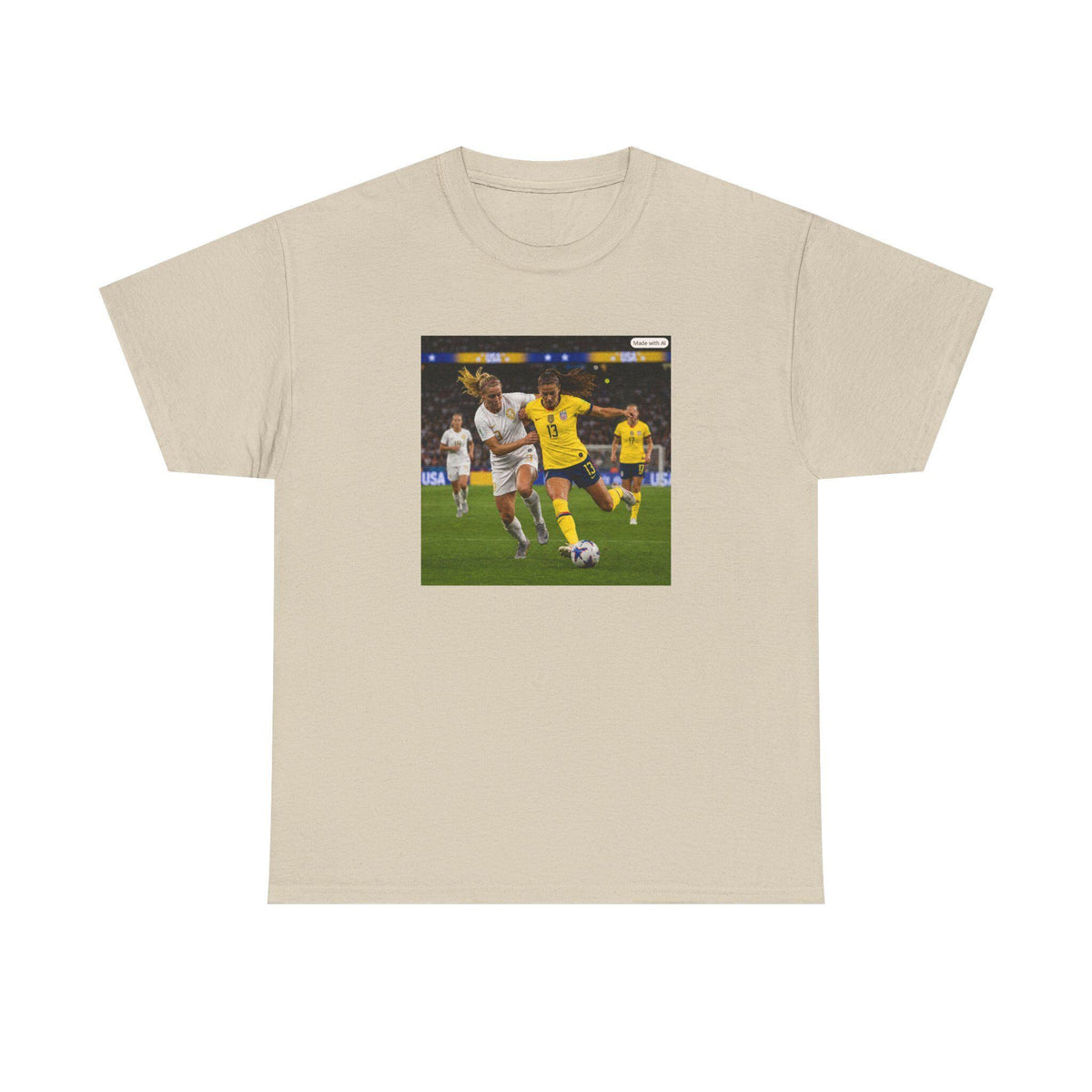 Womans Soccer Player Action Photo Tee | Football Match Photo T-Shirt