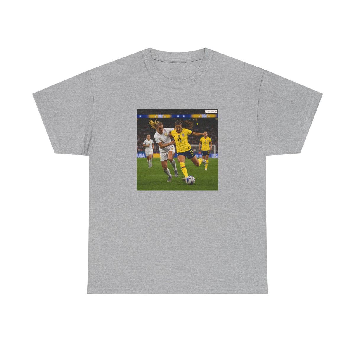 Womans Soccer Player Action Photo Tee | Football Match Photo T-Shirt
