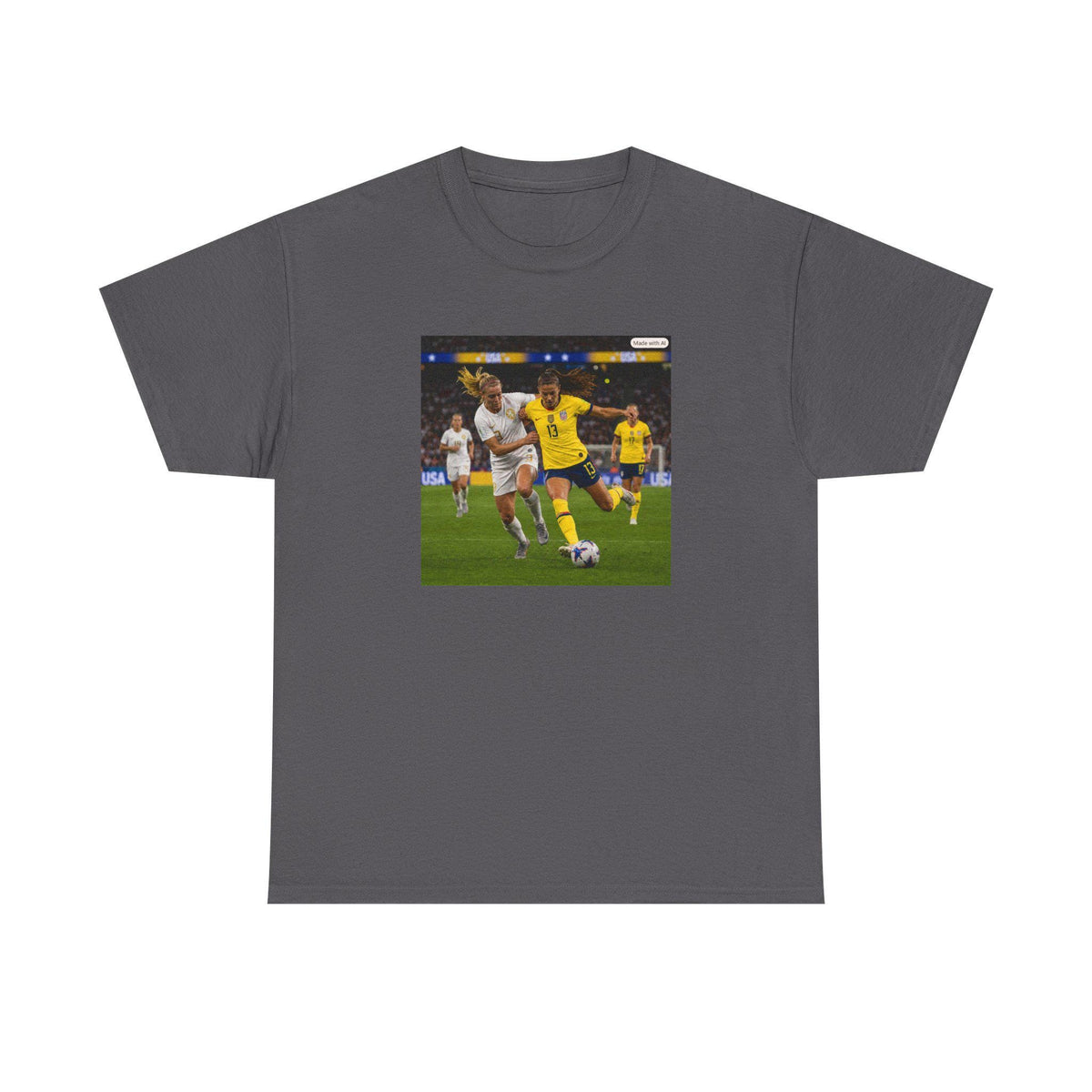 Womans Soccer Player Action Photo Tee | Football Match Photo T-Shirt