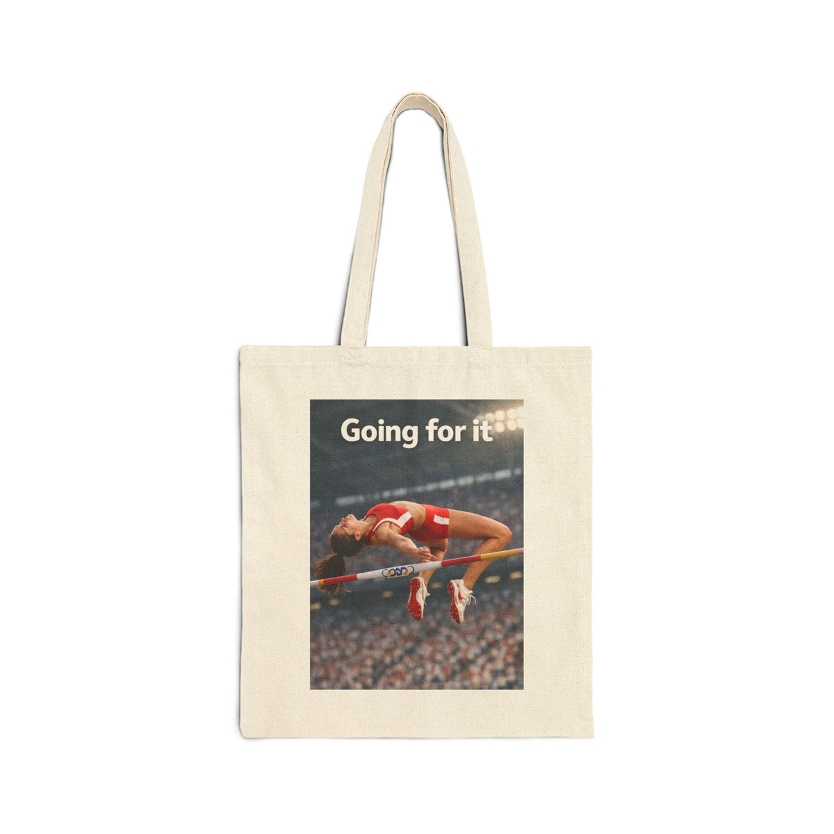Going for it high jump Tote Bag | Athletic track field design