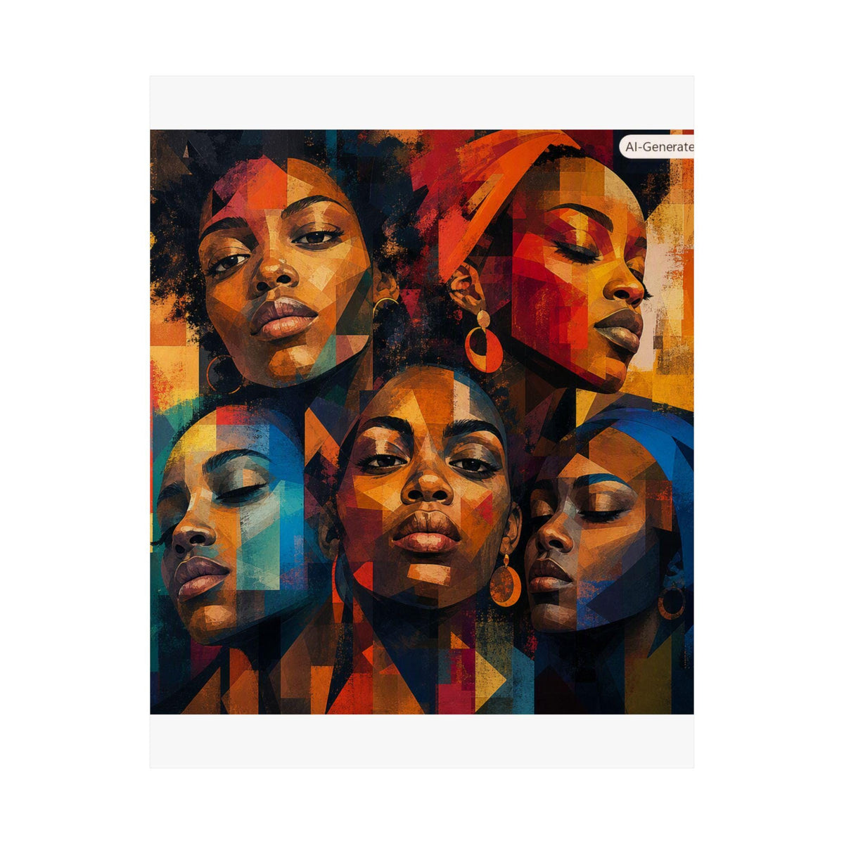 Abstract Afrocentric Faces Poster | Satin Poster 300gsm