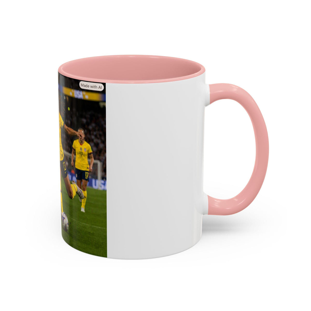 Female Soccer Players Action Shot Mug | Accent Coffee Mug