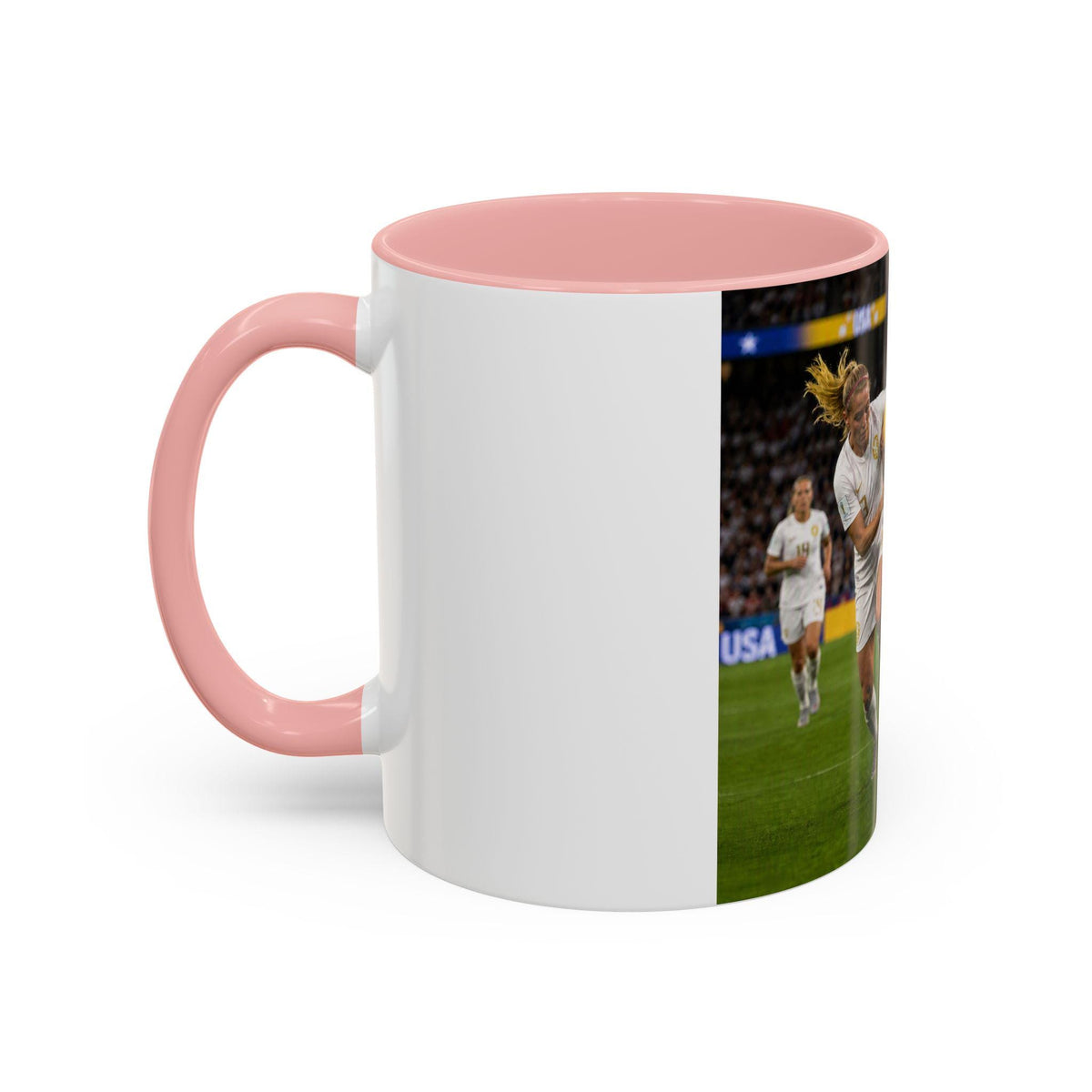 Female Soccer Players Action Shot Mug | Accent Coffee Mug