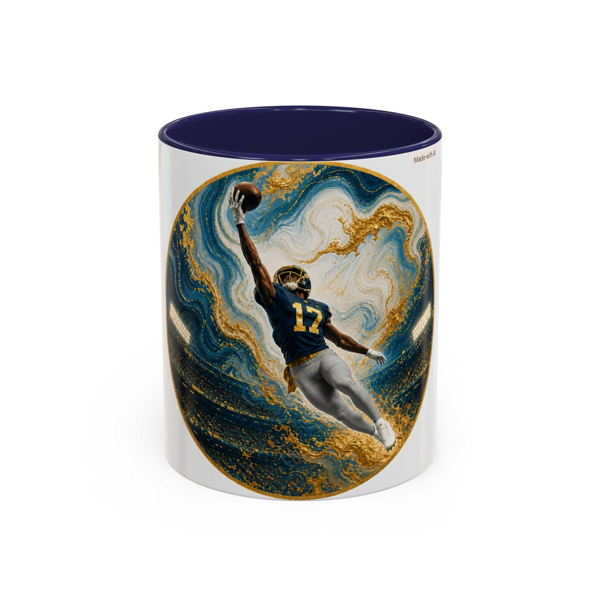 Football Catch Player Illustration Coffee Mug | Accent Mug 11oz 15oz