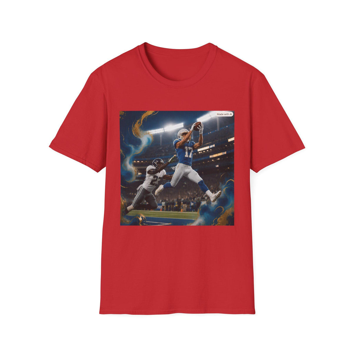 Football Quarterback Catch T-Shirt | Sports Action Stadium Shirt