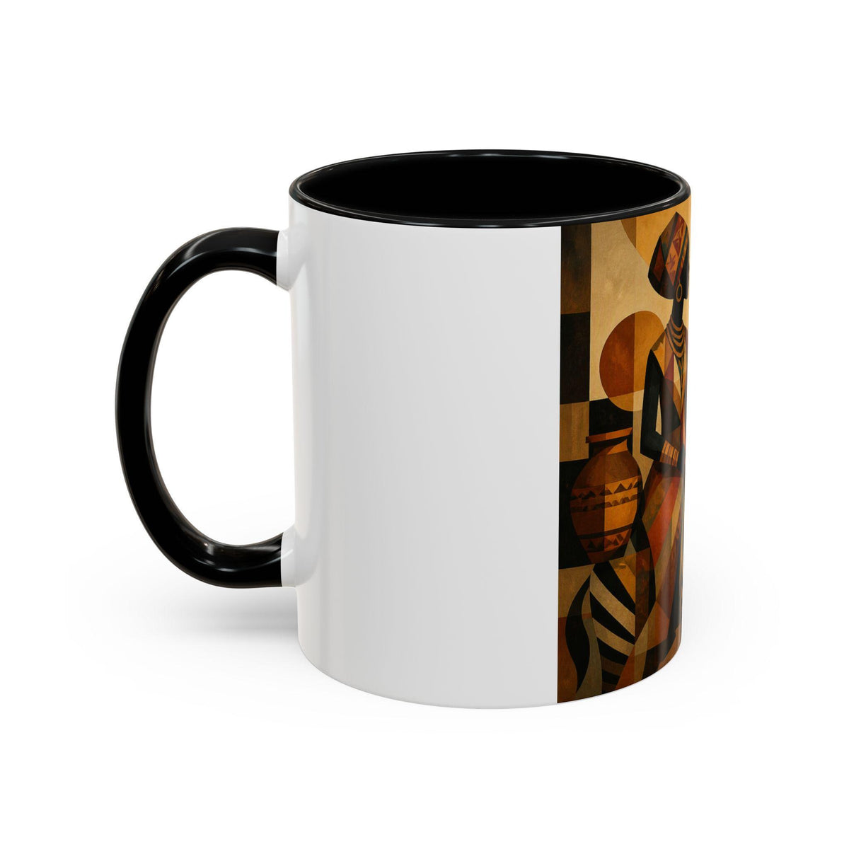 African Safari Zebra and Woman Mug | Accent Coffee Mug 11oz 15oz