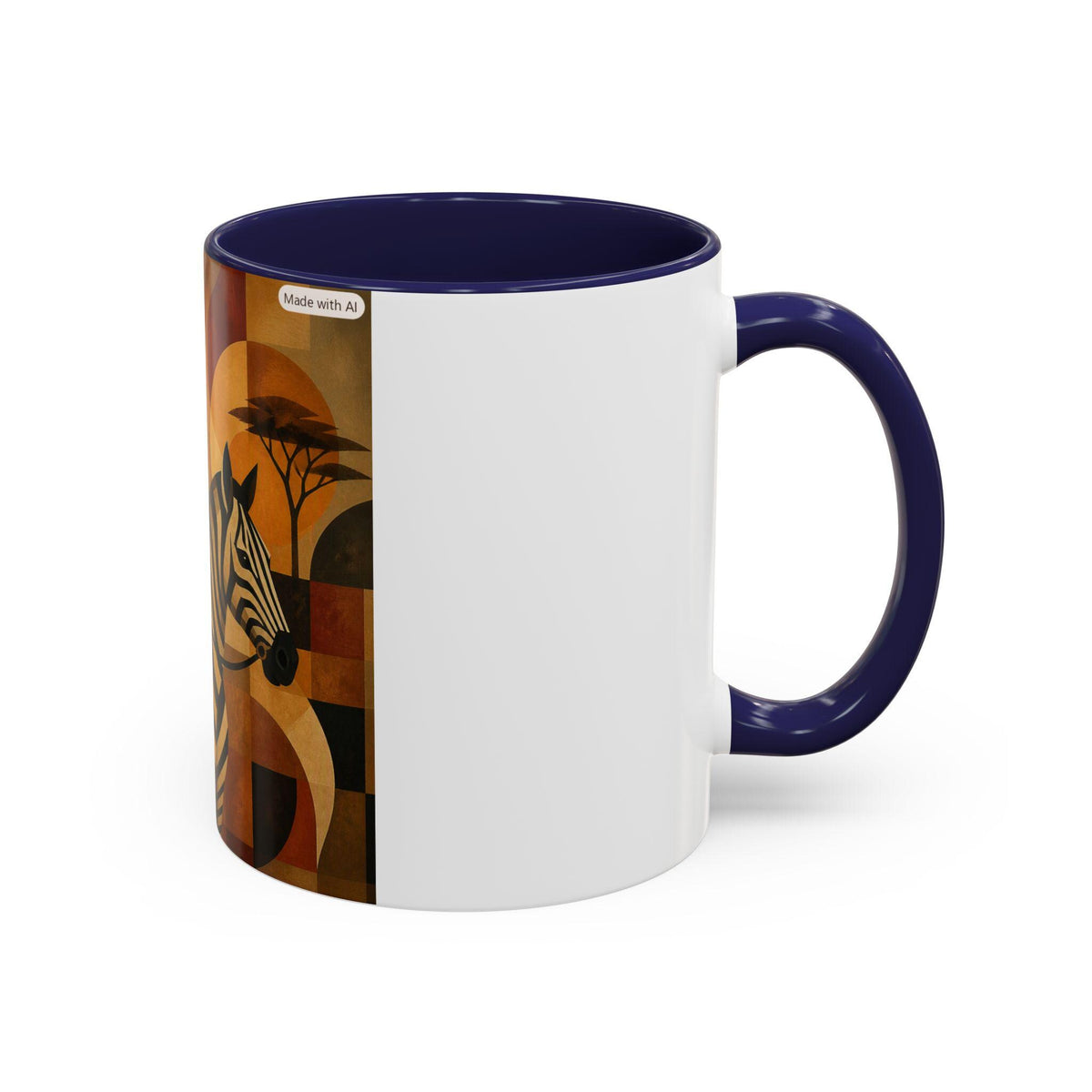African Safari Zebra and Woman Mug | Accent Coffee Mug 11oz 15oz