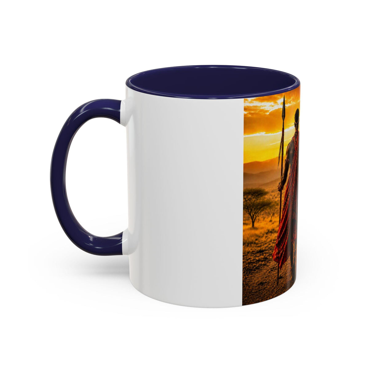 Maasai Warriors Sunset Walk Mug | Accent Coffee Mug