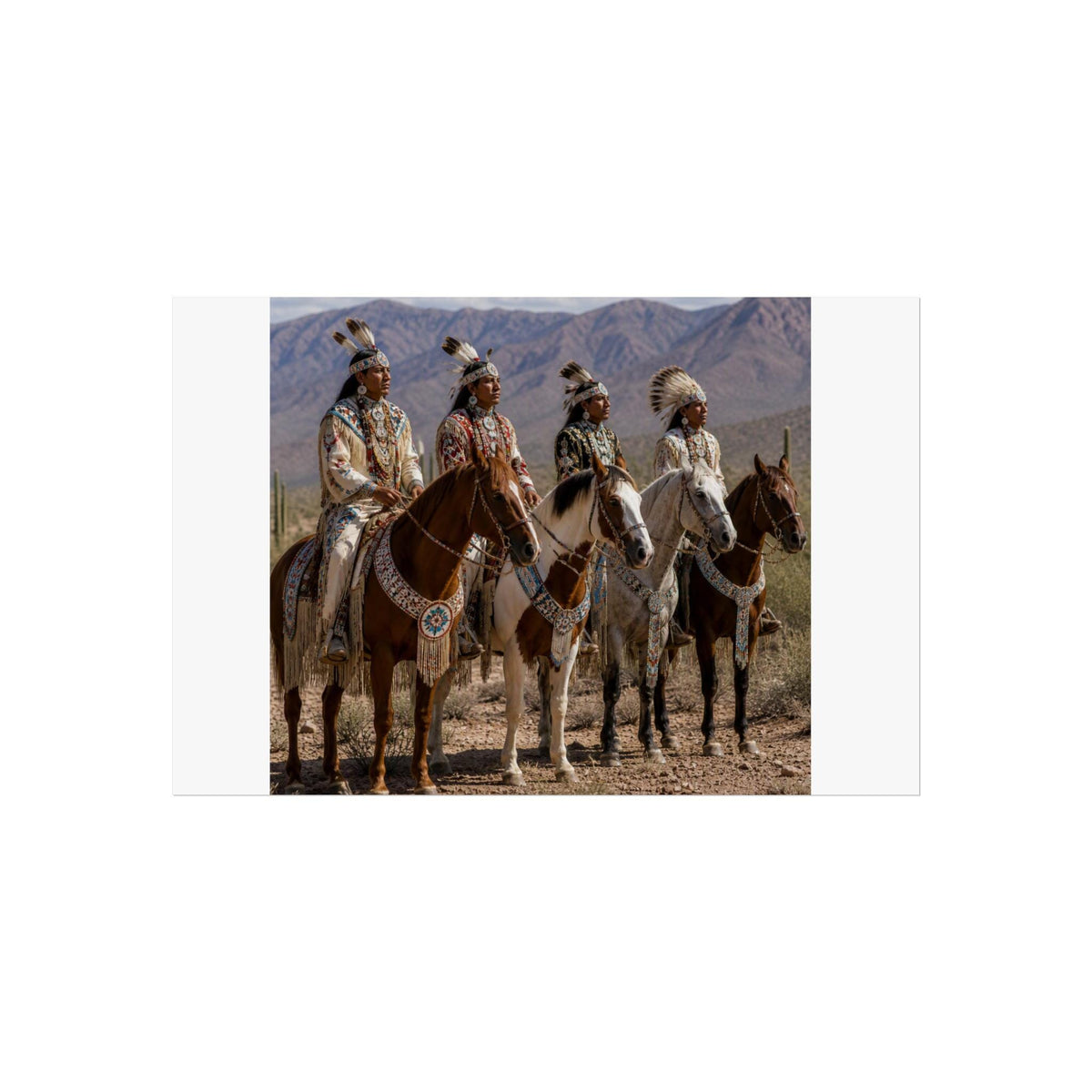 Native American Horseback Portrait Poster | Fine Art Poster