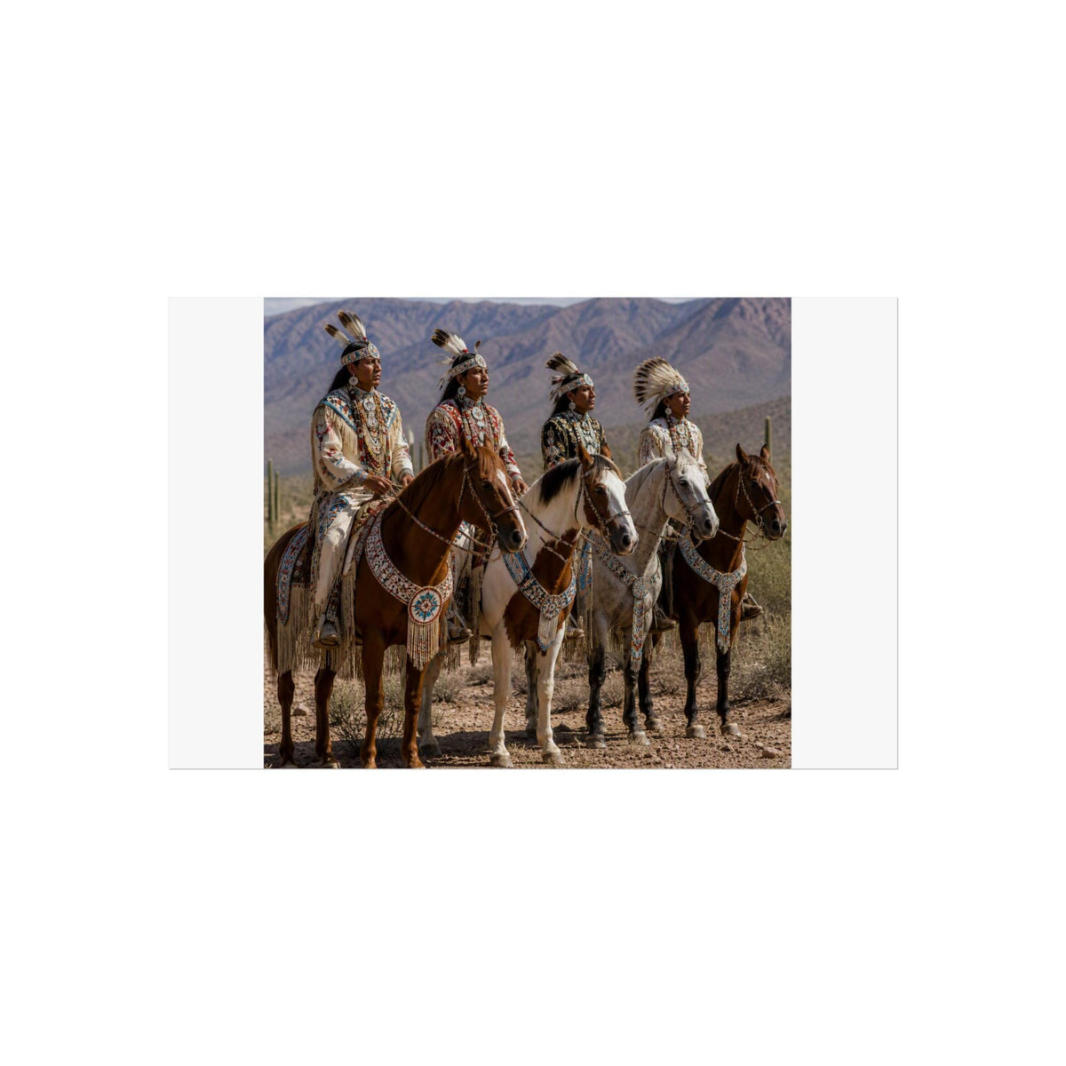 Native American Horseback Portrait Poster | Fine Art Poster